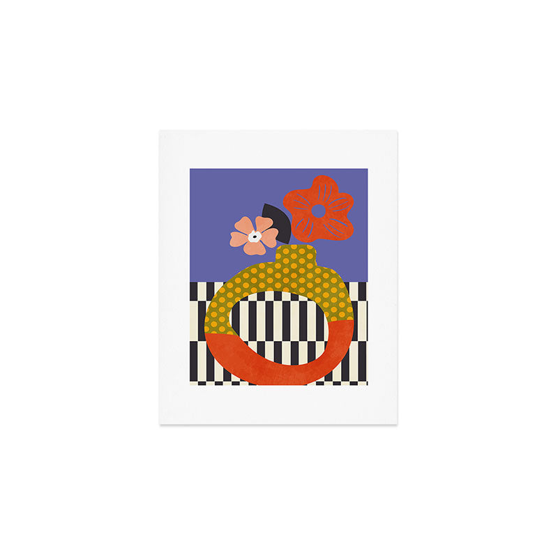 mid century modern bloom shapes Art Print Gallery Image 1