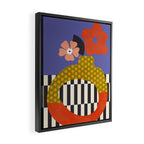 mid century modern bloom shapes Framed Canvas Print Gallery Image 2