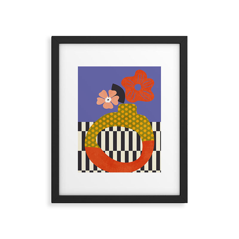 mid century modern bloom shapes Framed Art Print Gallery Image 4