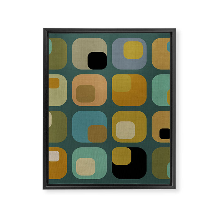 mid century modern geometric abstract pattern 23 Framed Canvas Print Gallery Image 1