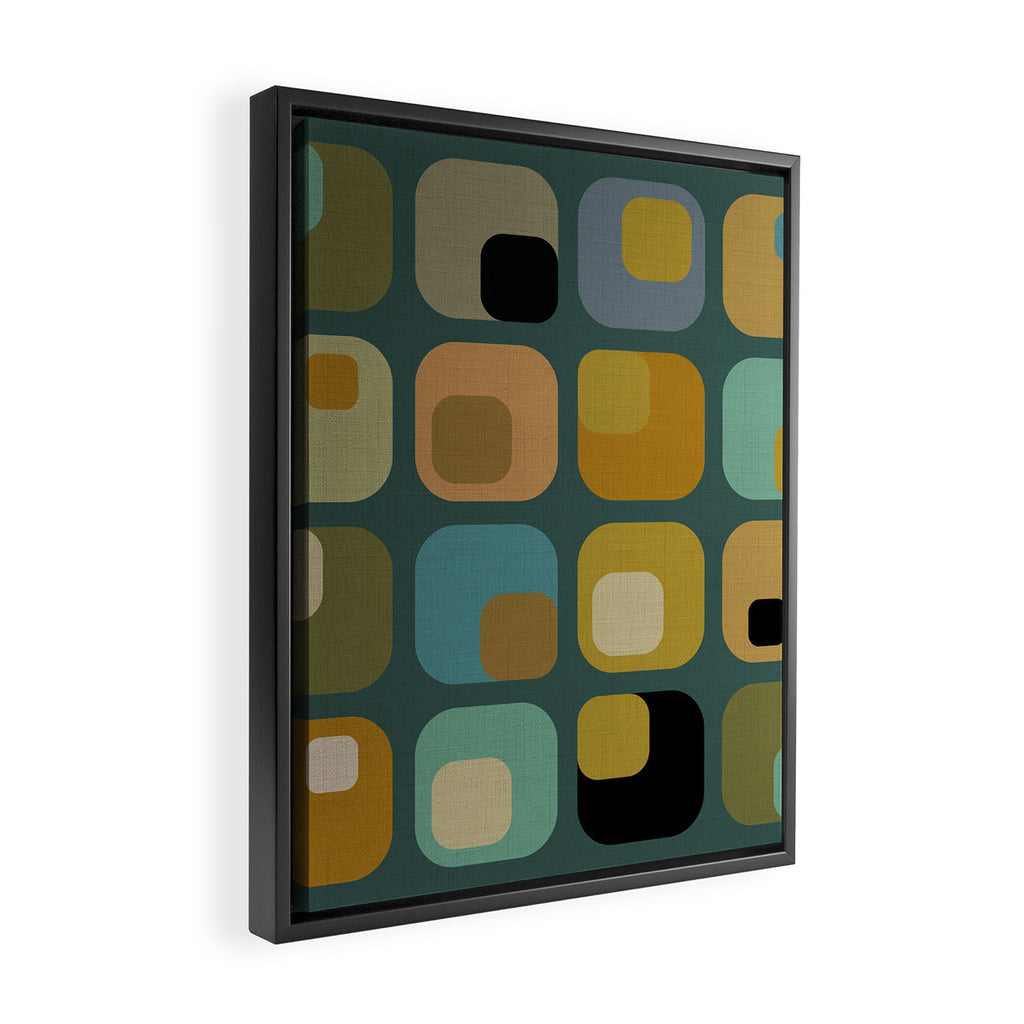 mid century modern geometric abstract pattern 23 Framed Canvas Print Gallery Image 2