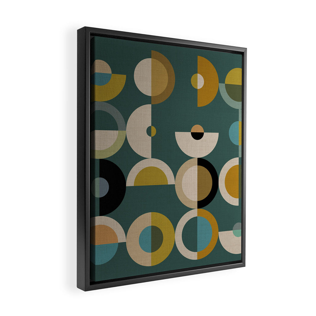 mid century modern geometric abstract pattern 24 Framed Canvas Print Gallery Image 2