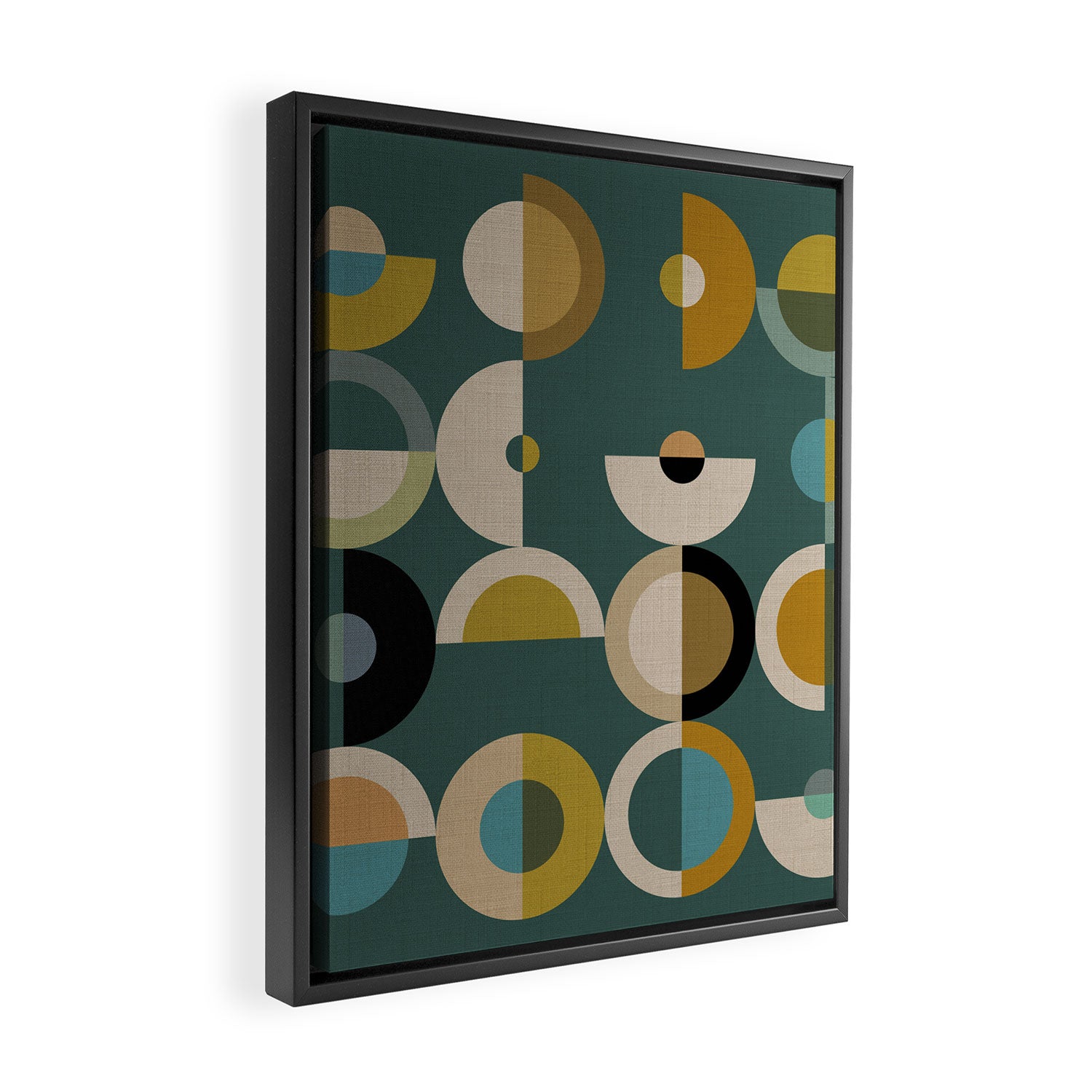 mid century modern geometric abstract pattern 24 Framed Canvas Print Gallery Image 2