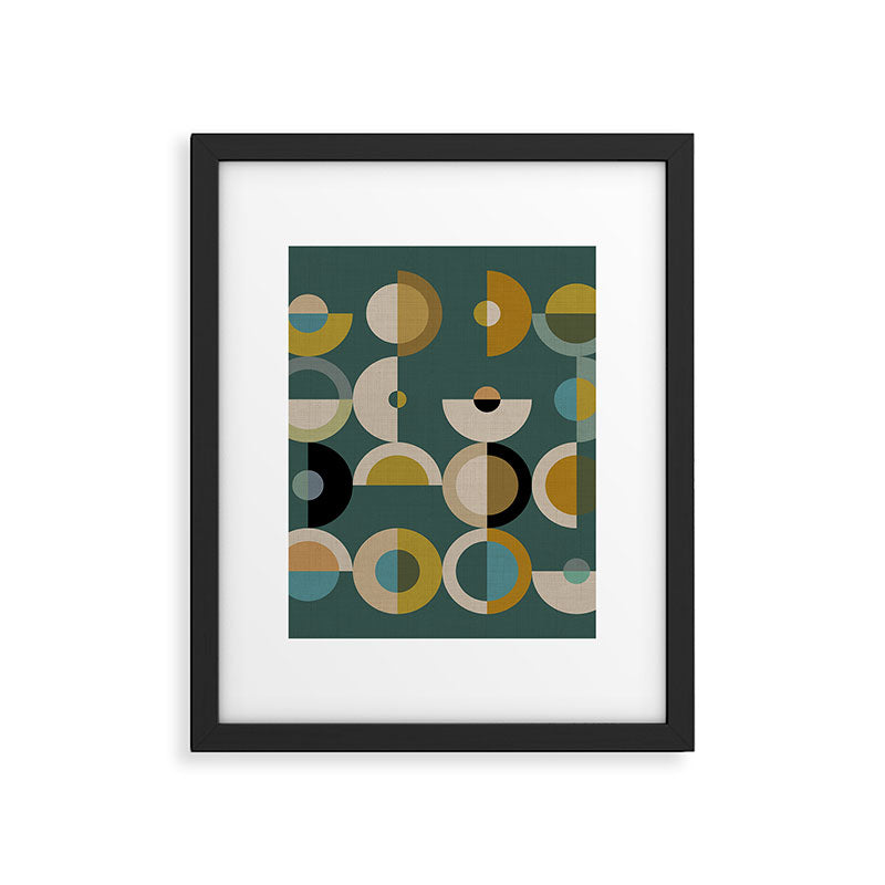 mid century modern geometric abstract pattern 24 Framed Art Print Gallery Image 6