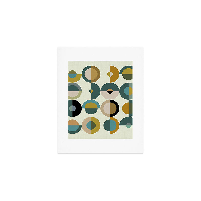 Mid Century Modern Geometric Art Art Print