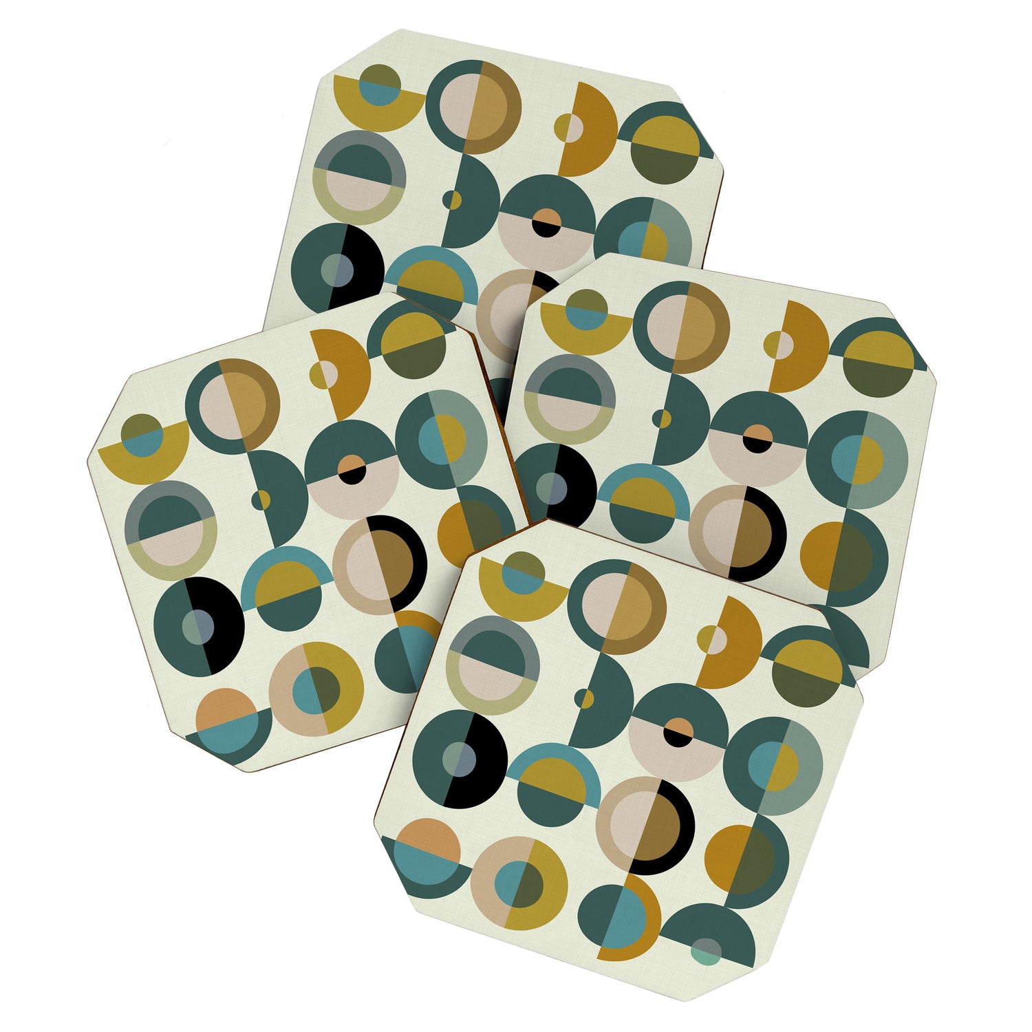 mid century modern geometric art Coaster Gallery Image 1