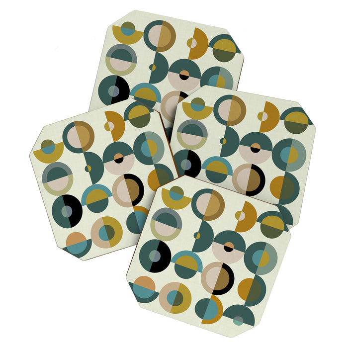 mid century modern geometric art Coaster Gallery Image 1