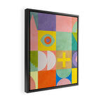 mid  century modern geometric checkers summer 2 Framed Canvas Print Gallery Image 2