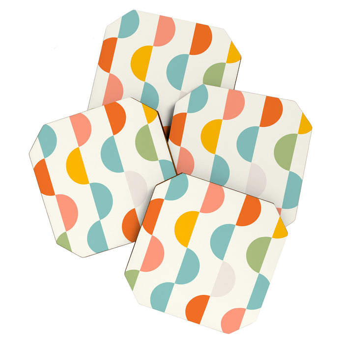 Mid Century Modern Geometry 3 Coaster Gallery Image 1