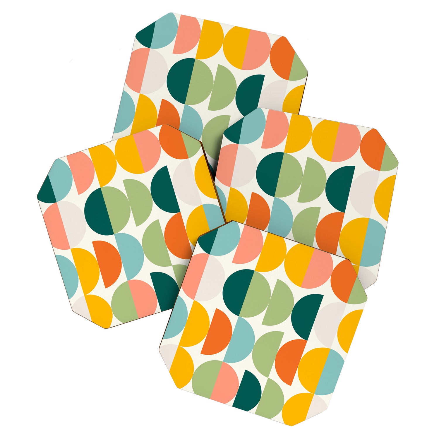 Mid Century Modern Geometry 4 Coaster Gallery Image 1