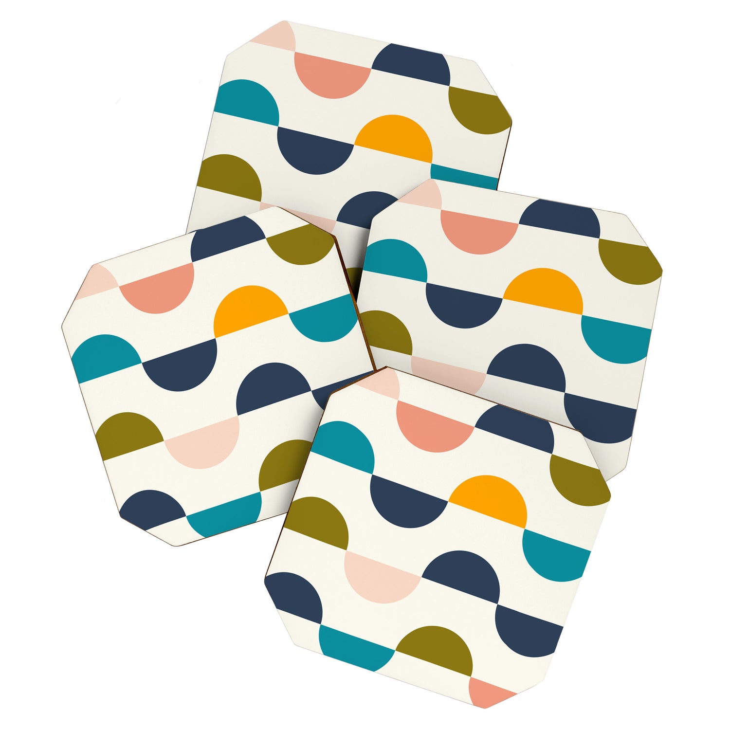 Mid Century Modern Geometry 5 Coaster Gallery Image 1