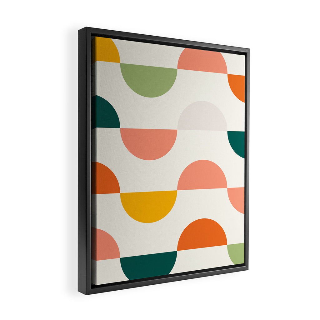 Mid Century Modern Geometry Framed Canvas Print Gallery Image 2