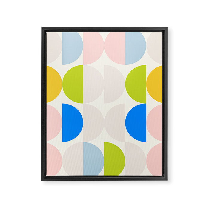Mid Century Modern Geometry Pastel 2 Framed Canvas Print Gallery Image 1