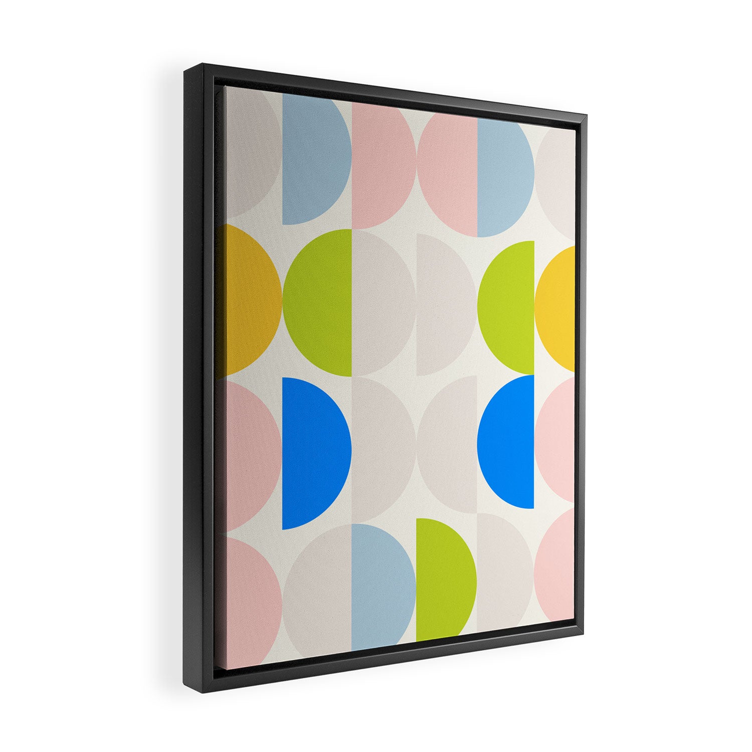 Mid Century Modern Geometry Pastel 2 Framed Canvas Print Gallery Image 2