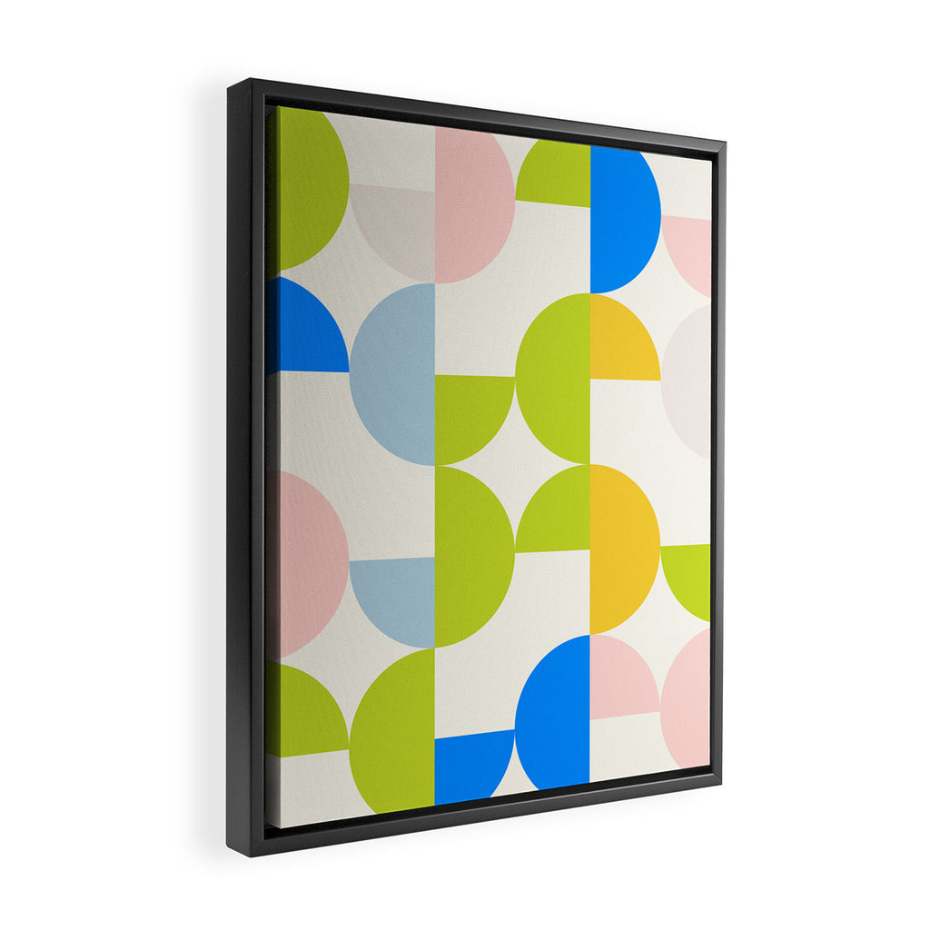 Mid Century Modern Geometry Pastel 9 Framed Canvas Print Gallery Image 2