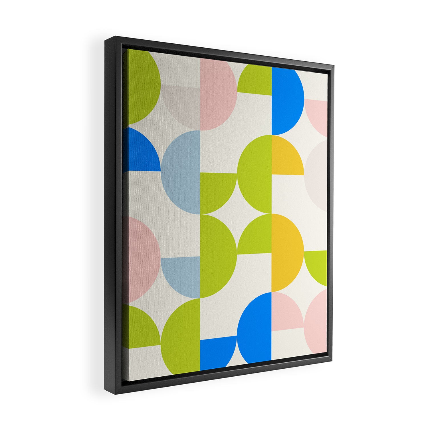 Mid Century Modern Geometry Pastel 9 Framed Canvas Print Gallery Image 2