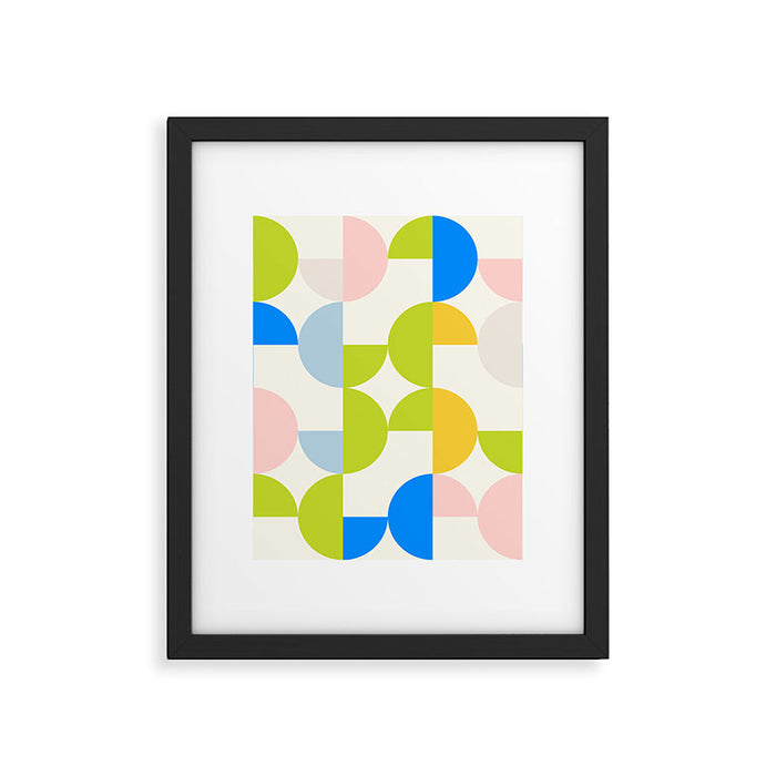 Mid Century Modern Geometry Pastel 9 Framed Art Print Gallery Image 1