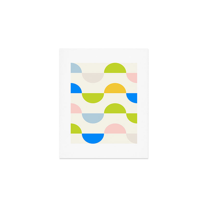 Mid Century Modern Geometry Pastel Art Print Gallery Image 1