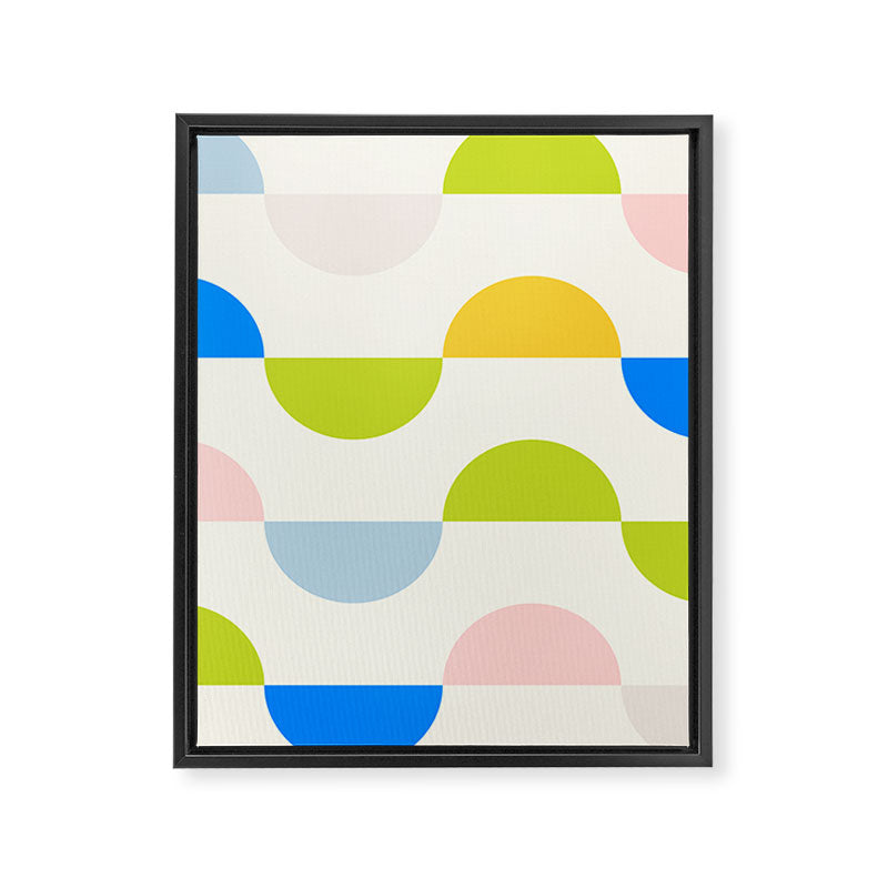 Mid Century Modern Geometry Pastel Framed Canvas Print Gallery Image 8