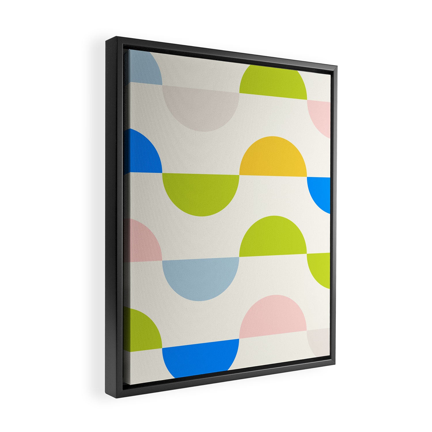 Mid Century Modern Geometry Pastel Framed Canvas Print Gallery Image 2