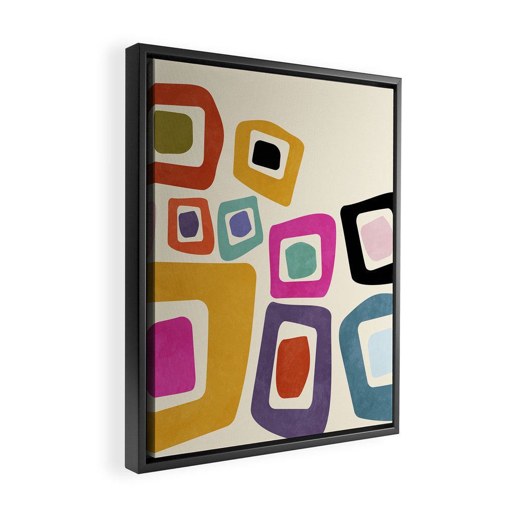 mid century modern minimal abstract 8 Framed Canvas Print Gallery Image 2