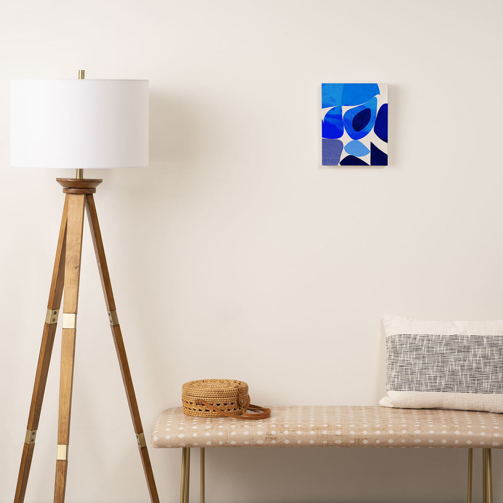 mid century modern organic blue 2 Canvas Print Gallery Image 2