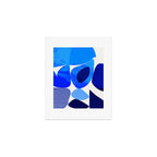 mid century modern organic blue 2 Art Print Gallery Image 1