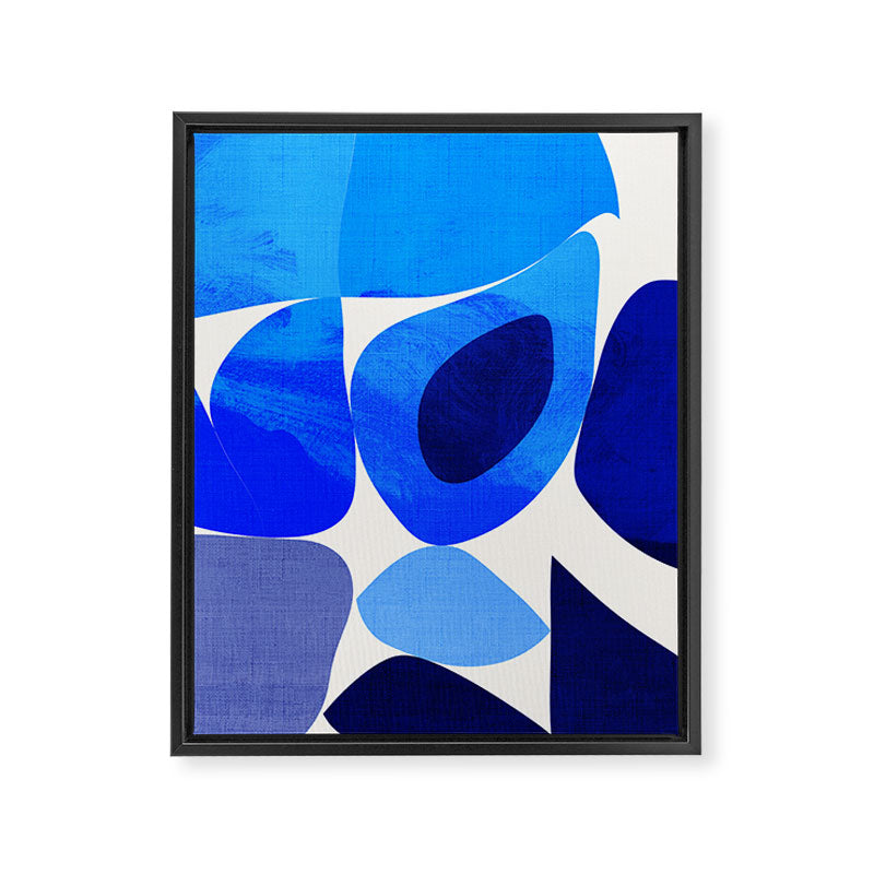 mid century modern organic blue 2 Framed Canvas Print Gallery Image 8