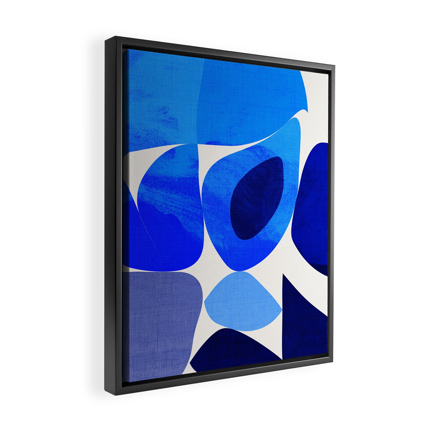 mid century modern organic blue 2 Framed Canvas Print Gallery Image 2