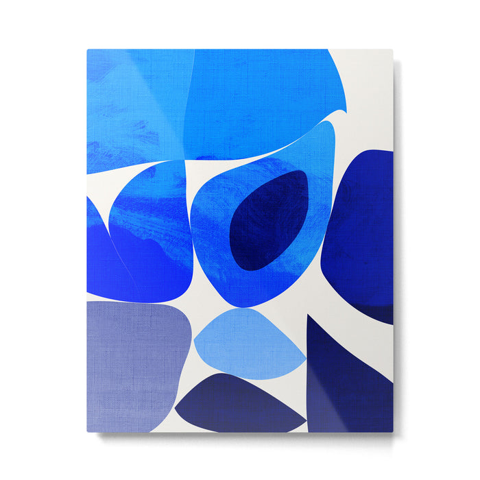 mid century modern organic blue 2 Metal Print Gallery Image 1