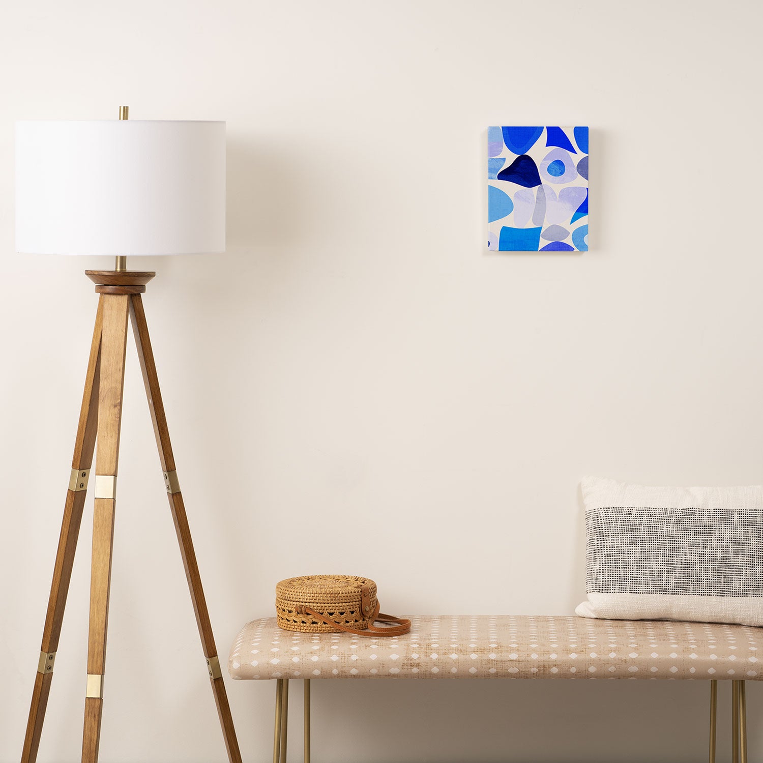 mid century modern organic blue Canvas Print Gallery Image 2