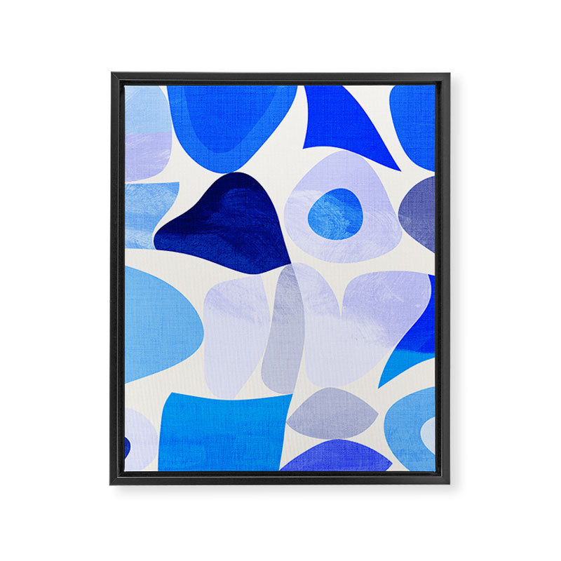 mid century modern organic blue Framed Canvas Print Gallery Image 8