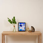 mid century modern organic blue Framed Canvas Print Gallery Image 4