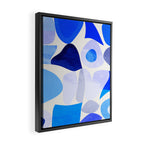 mid century modern organic blue Framed Canvas Print Gallery Image 2