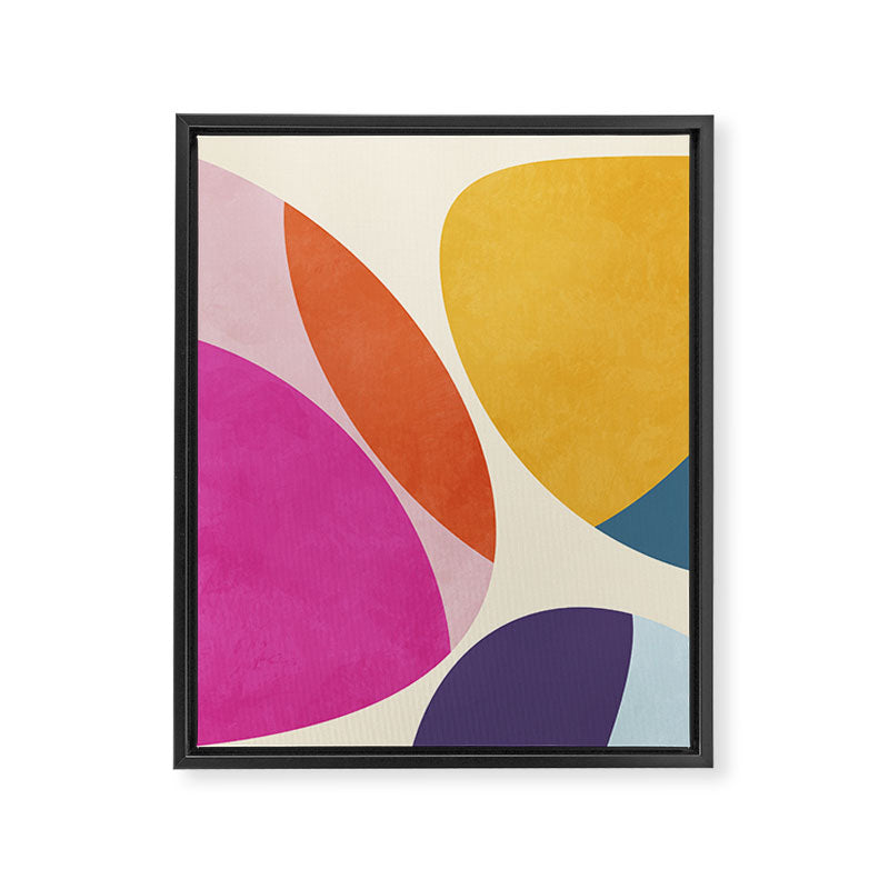 mid century modern semi-circles Framed Canvas Print Gallery Image 8
