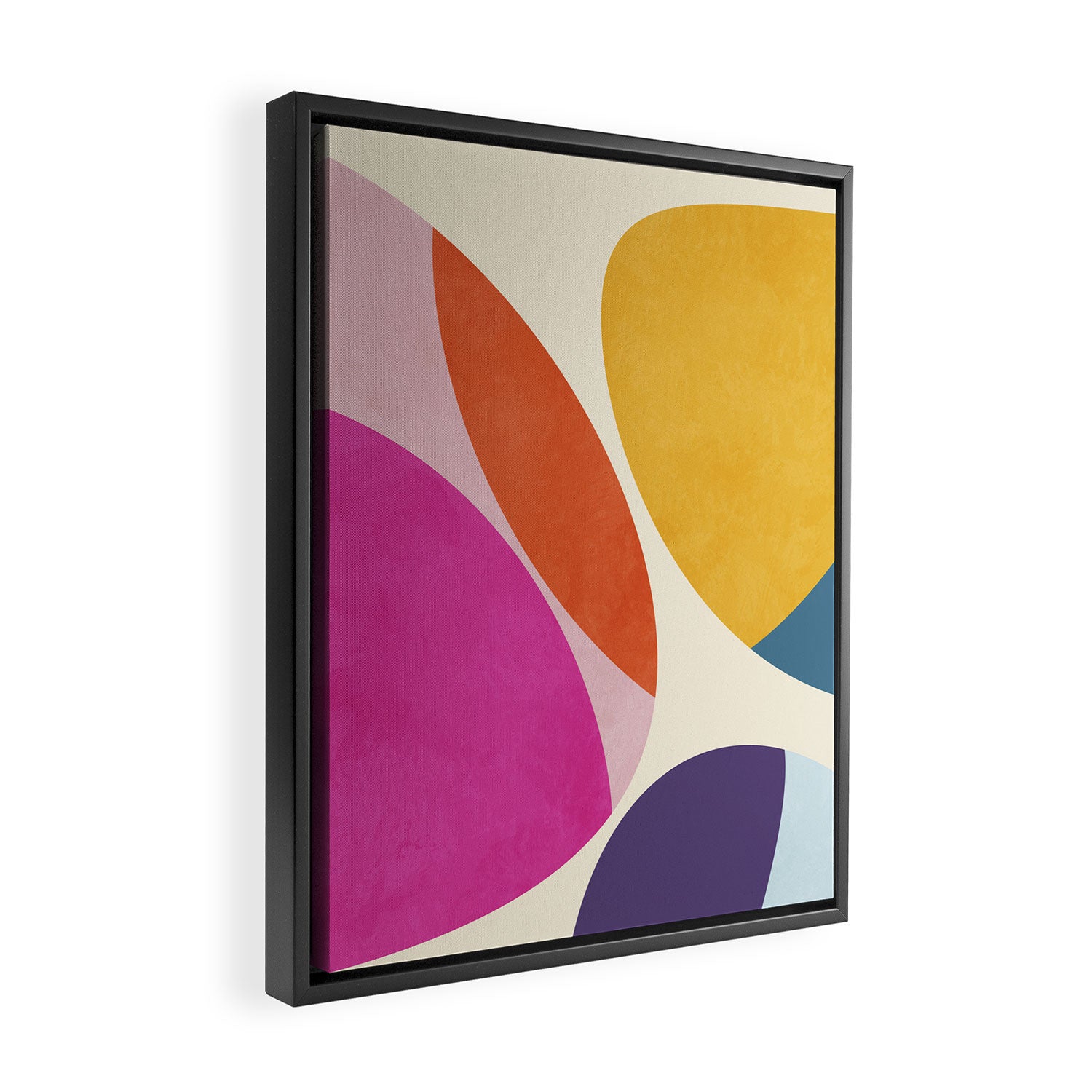 mid century modern semi-circles Framed Canvas Print Gallery Image 2