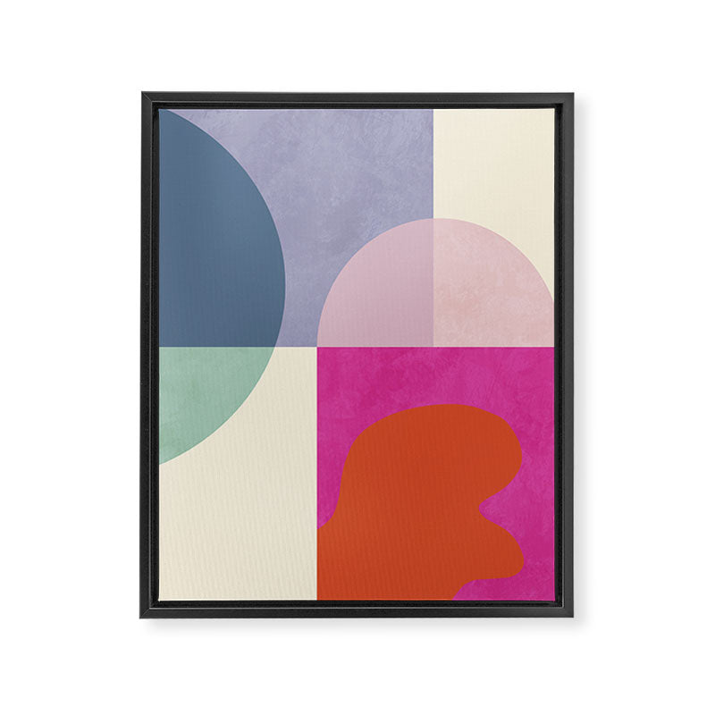 mid century modern shapes Framed Canvas Print Gallery Image 8