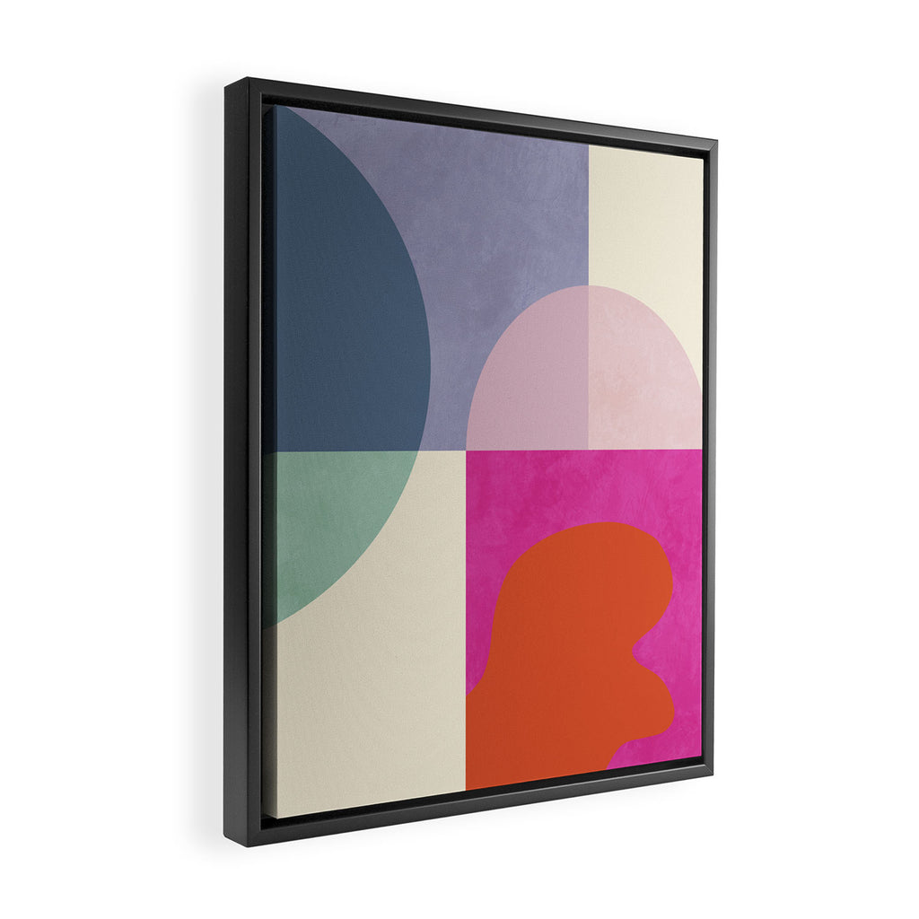 mid century modern shapes Framed Canvas Print Gallery Image 2