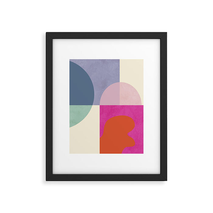 mid century modern shapes Framed Art Print Gallery Image 1