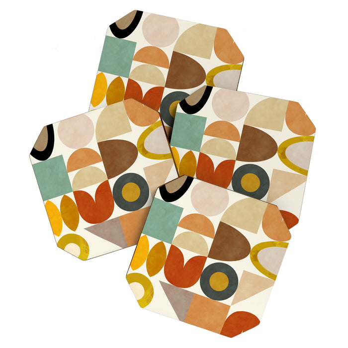 mid century modern spring abstract collection 1 Coaster Gallery Image 1