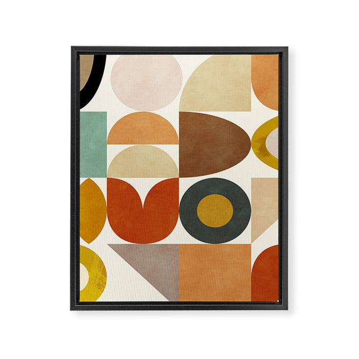 mid century modern spring abstract collection 1 Framed Canvas Print Gallery Image 1