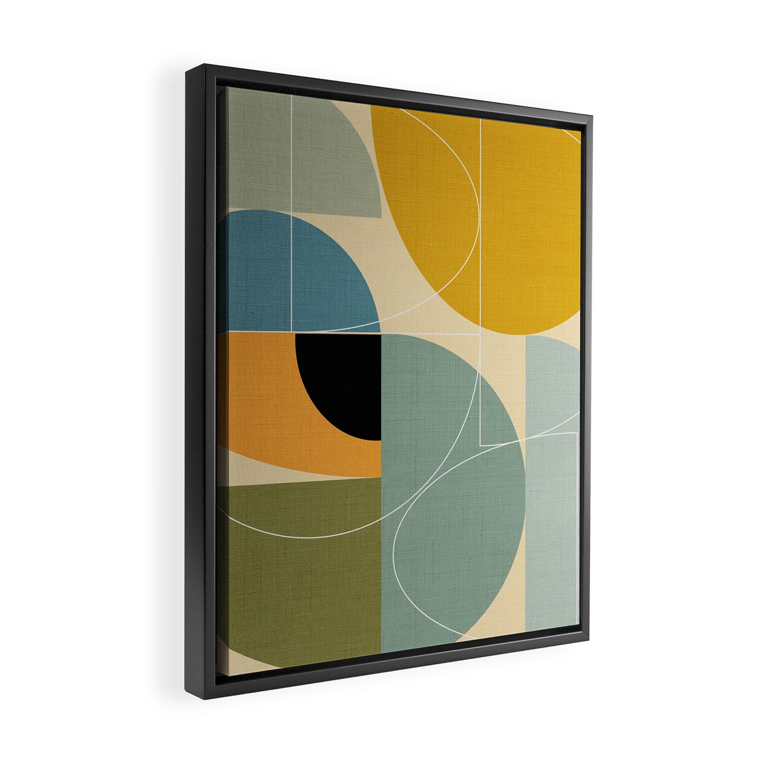 mid century modern winter 1 Framed Canvas Print Gallery Image 2