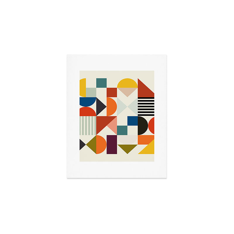 mid century retro shapes geometric Art Print Gallery Image 1