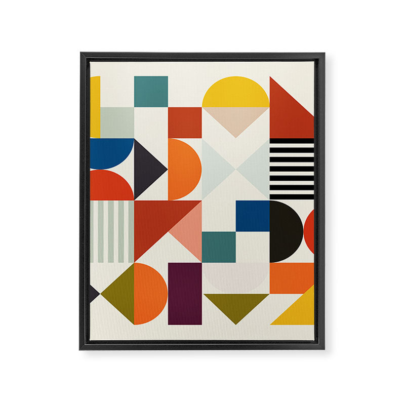 mid century retro shapes geometric Framed Canvas Print Gallery Image 8