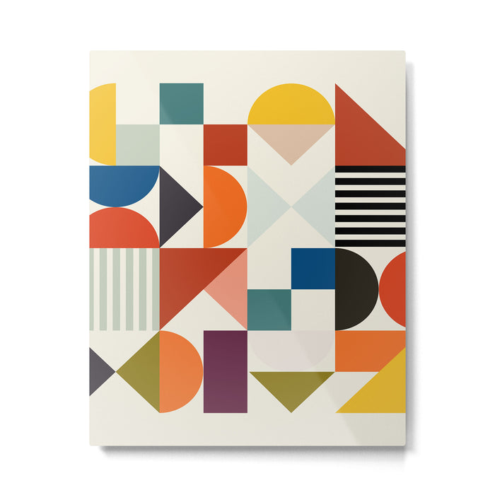 mid century retro shapes geometric Metal Print Gallery Image 1