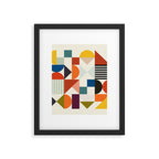 mid century retro shapes geometric Framed Art Print Gallery Image 4