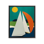 mid century sails Framed Canvas Print Gallery Image 6