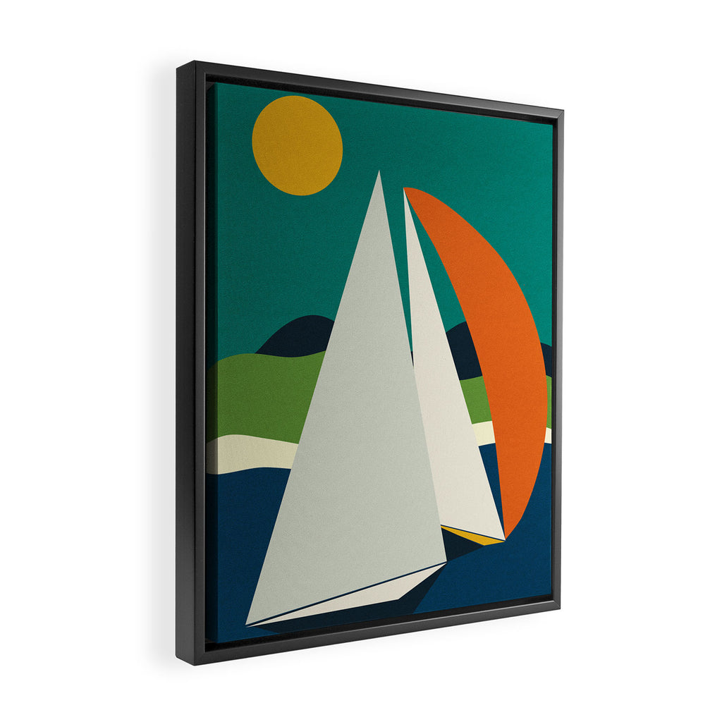 mid century sails Framed Canvas Print Gallery Image 2