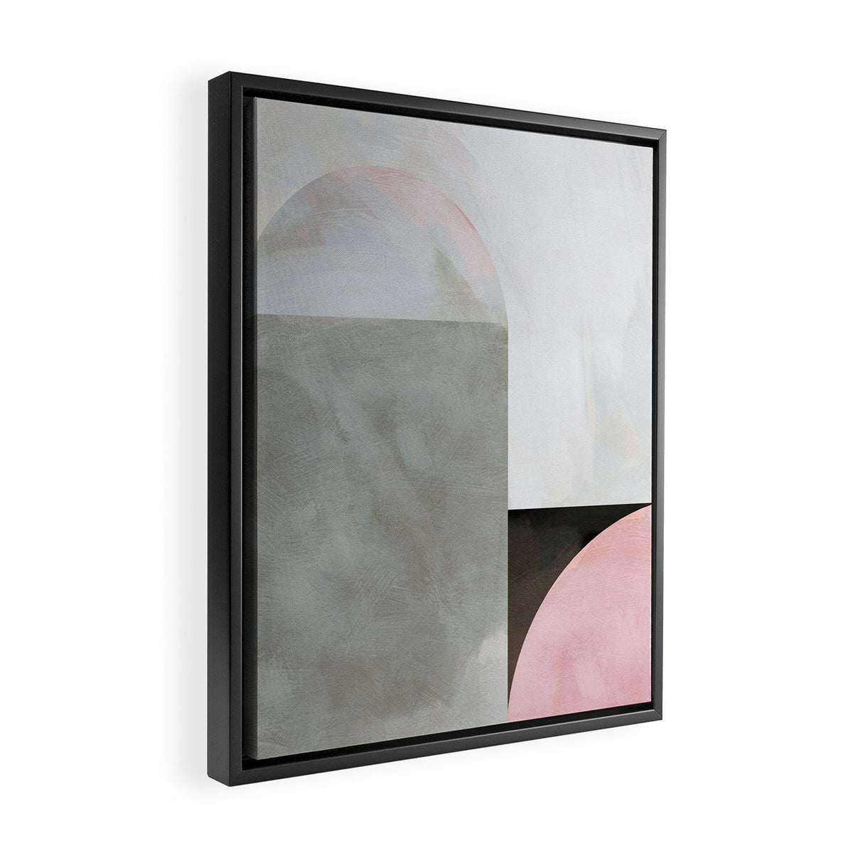 mid century scandi winter painted Framed Canvas Print Gallery Image 2