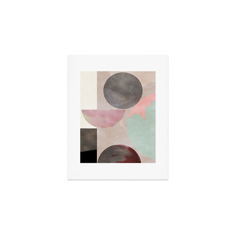 mid century scandi winter shapes painted 3 Art Print Gallery Image 1